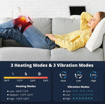 KneeComfrt Heated Knee Vibration Massager – Adjustable Heat & LED Touch Control