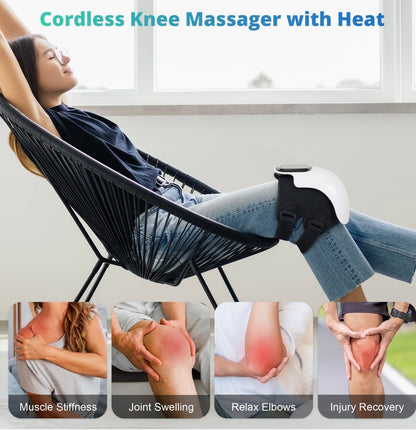 KneeComfrt Heated Knee Vibration Massager – Adjustable Heat & LED Touch Control